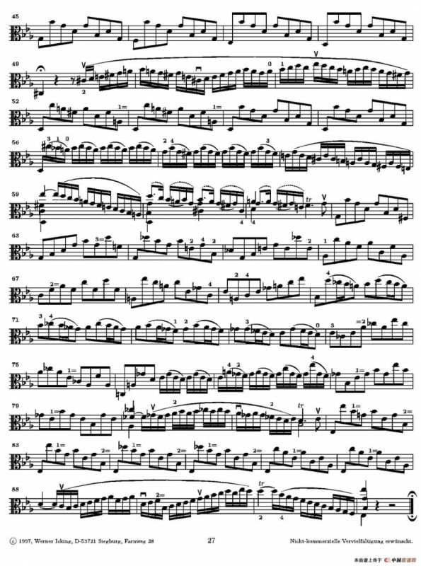 巴赫《无伴奏组曲》Ⅳ（中提琴）