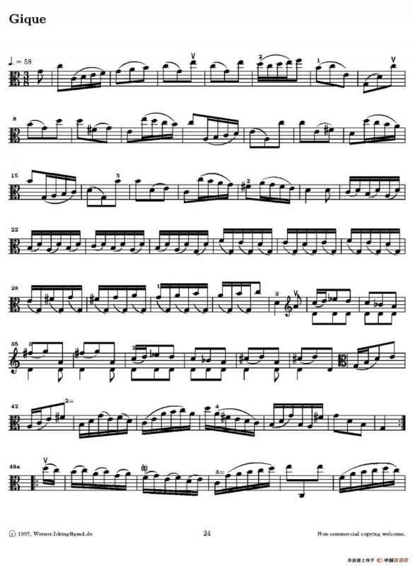 巴赫《无伴奏组曲》Ⅲ（中提琴）