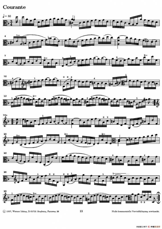 巴赫《无伴奏组曲》Ⅱ（中提琴）