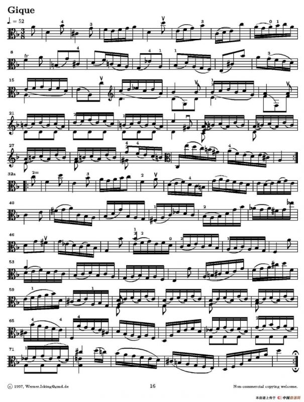 巴赫《无伴奏组曲》Ⅱ（中提琴）