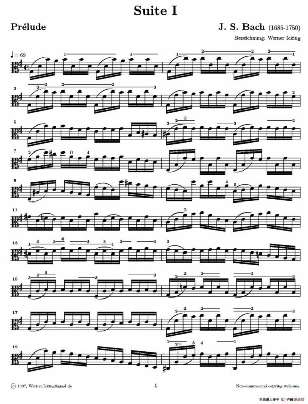 巴赫《无伴奏组曲》Ⅰ（中提琴）