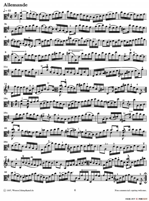 巴赫《无伴奏组曲》Ⅰ（中提琴）