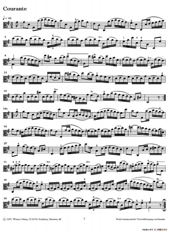 巴赫《无伴奏组曲》Ⅰ（中提琴）