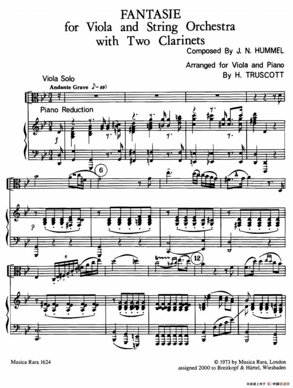 FANTASIE（幻想曲）（中提琴+钢琴伴奏）