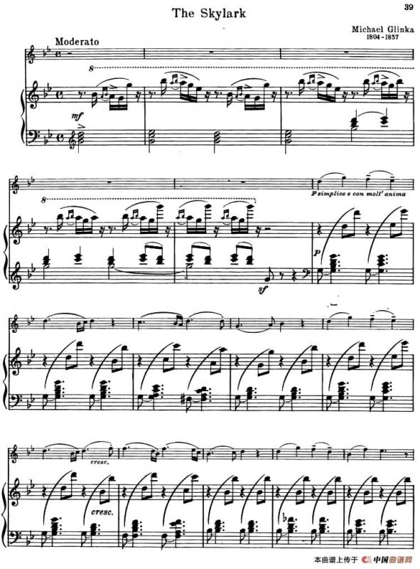 云雀（The Skylark）（小提琴+钢琴伴奏）