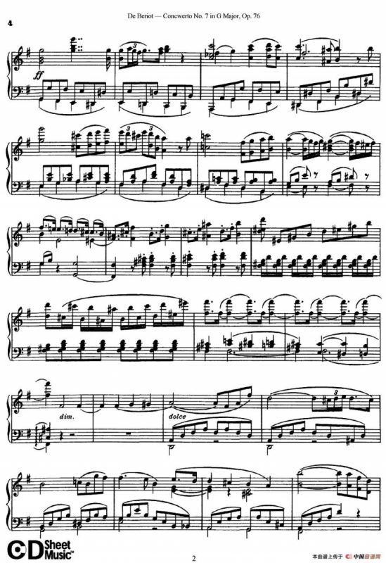 G大调第七协奏曲（Concerto No.7 in G Major）Op.76（小提琴+钢琴伴奏）