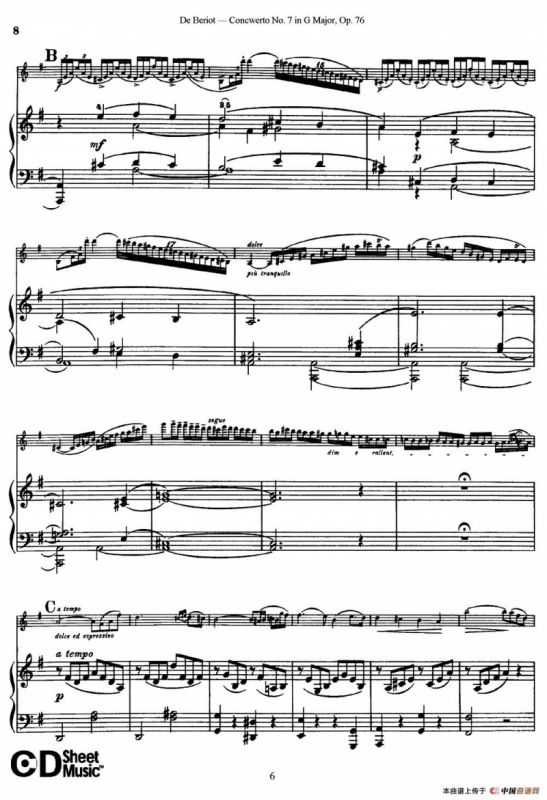 G大调第七协奏曲（Concerto No.7 in G Major）Op.76（小提琴+钢琴伴奏）