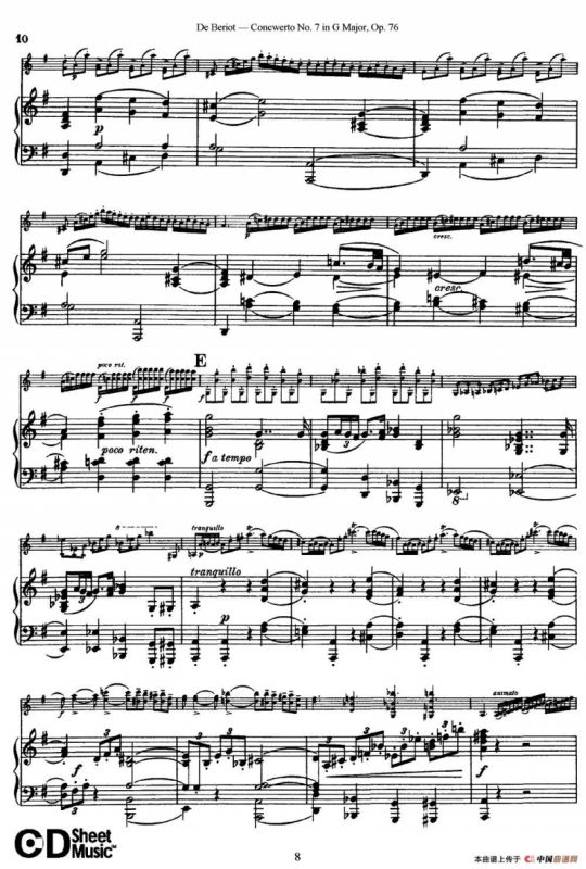 G大调第七协奏曲（Concerto No.7 in G Major）Op.76（小提琴+钢琴伴奏）