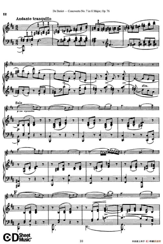 G大调第七协奏曲（Concerto No.7 in G Major）Op.76（小提琴+钢琴伴奏）