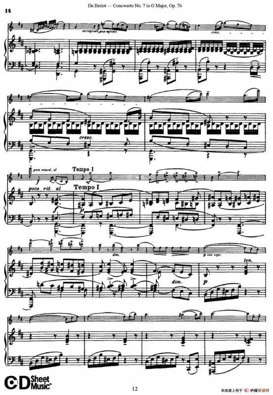 G大调第七协奏曲（Concerto No.7 in G Major）Op.76（小提琴+钢琴伴奏）
