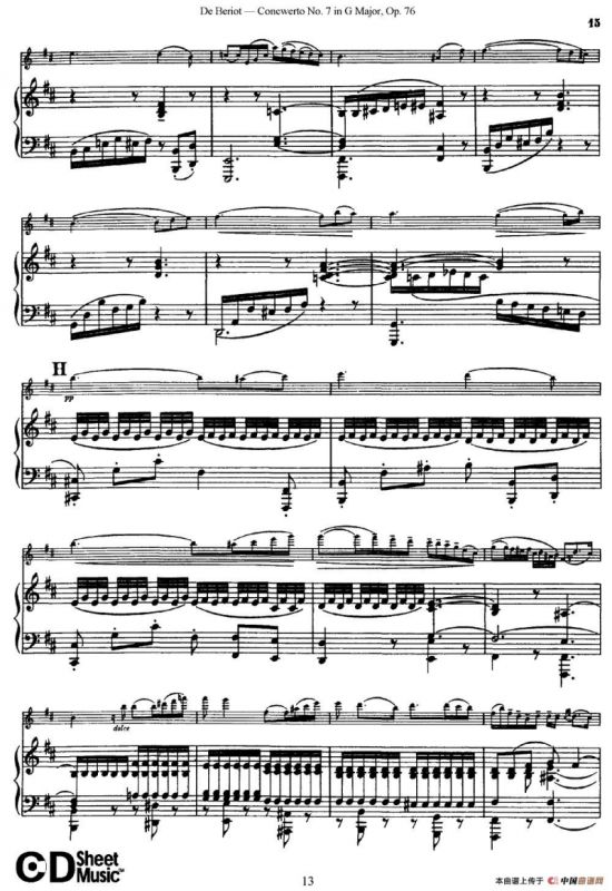 G大调第七协奏曲（Concerto No.7 in G Major）Op.76（小提琴+钢琴伴奏）