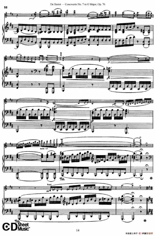 G大调第七协奏曲（Concerto No.7 in G Major）Op.76（小提琴+钢琴伴奏）