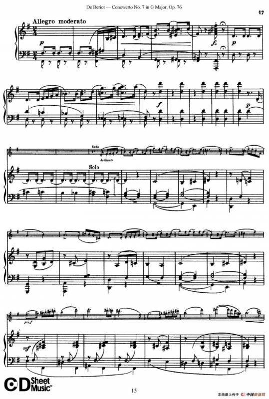 G大调第七协奏曲（Concerto No.7 in G Major）Op.76（小提琴+钢琴伴奏）