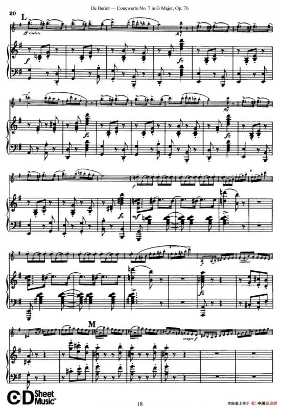 G大调第七协奏曲（Concerto No.7 in G Major）Op.76（小提琴+钢琴伴奏）