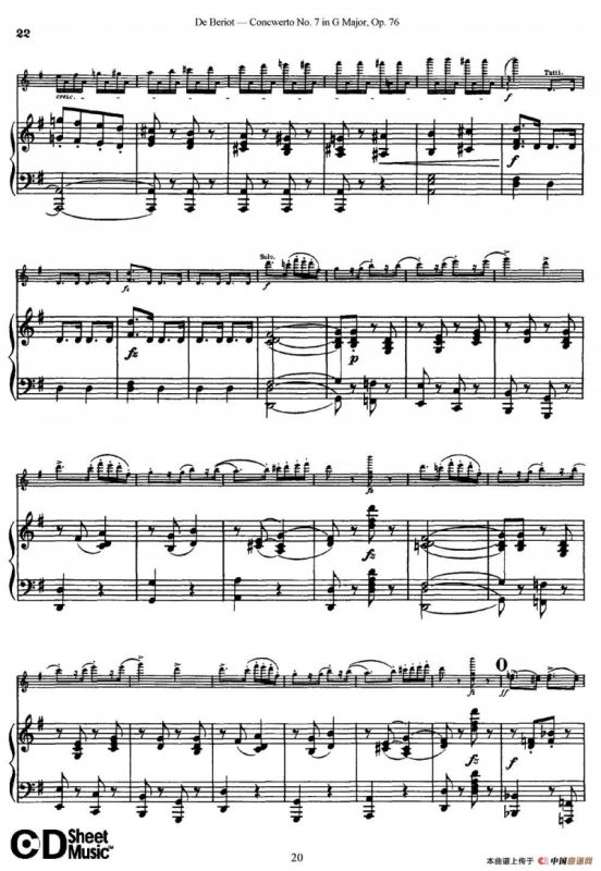 G大调第七协奏曲（Concerto No.7 in G Major）Op.76（小提琴+钢琴伴奏）
