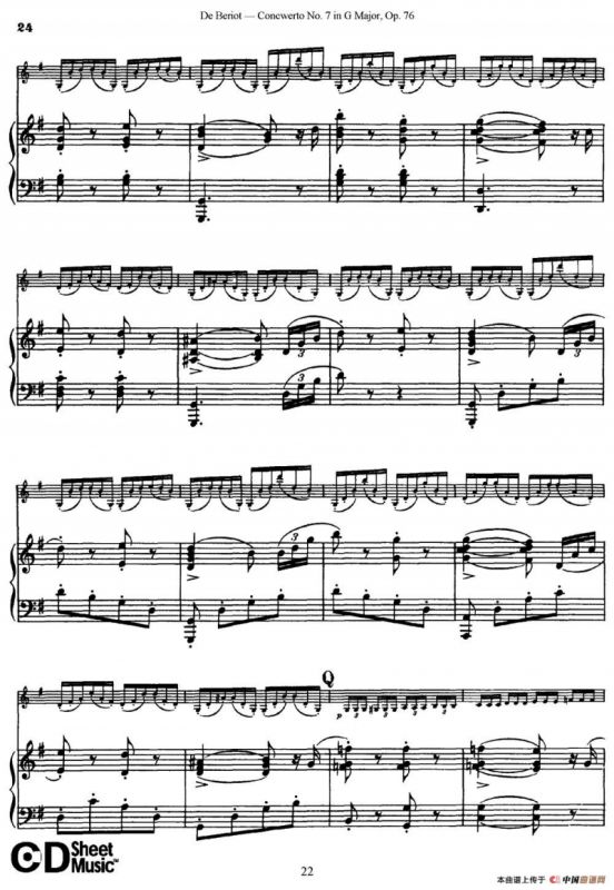 G大调第七协奏曲（Concerto No.7 in G Major）Op.76（小提琴+钢琴伴奏）