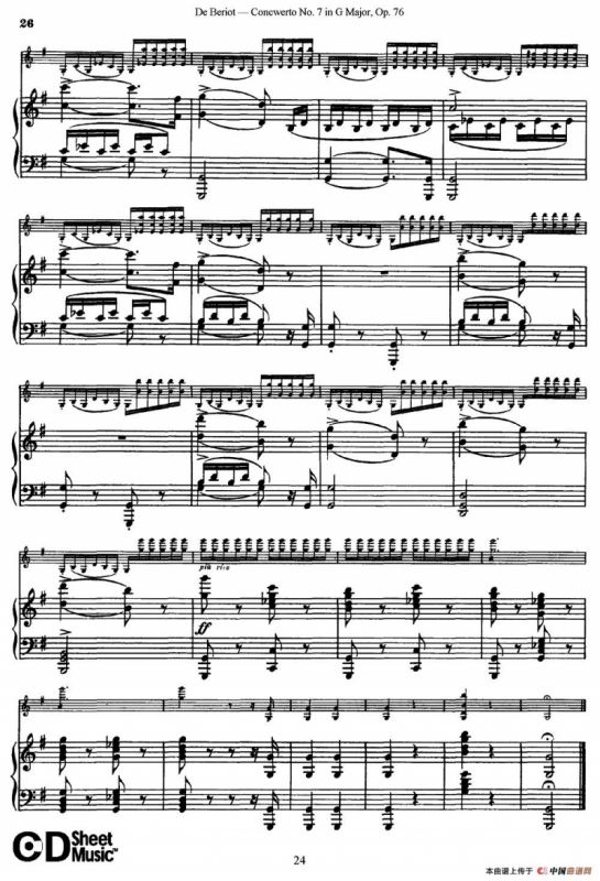 G大调第七协奏曲（Concerto No.7 in G Major）Op.76（小提琴+钢琴伴奏）