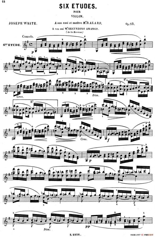 6首高级小提琴练习曲 Op.13（6）