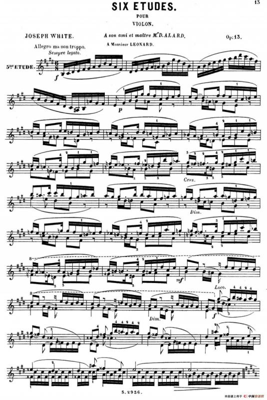 6首高级小提琴练习曲 Op.13（5）