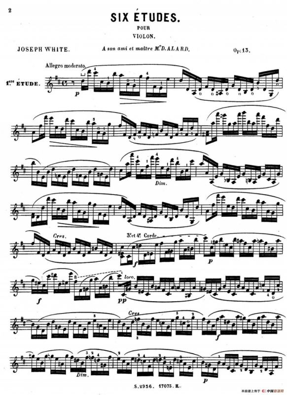 6首高级小提琴练习曲 Op.13（1）