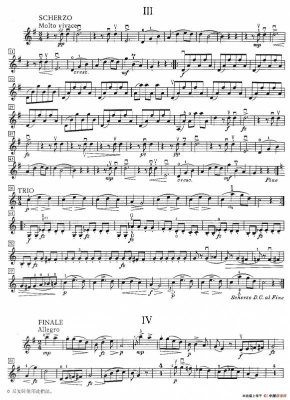 G大调小提琴小奏鸣曲 作品100（Sonatina G Major op.100）