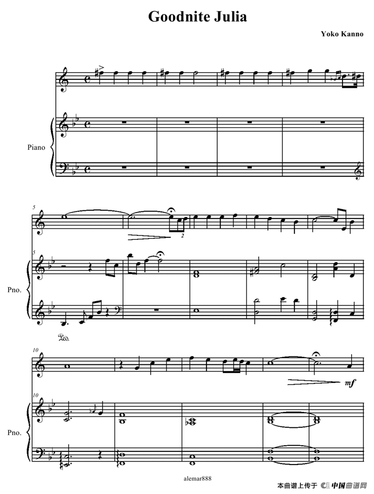 Goodnight Julia（小提琴+钢琴伴奏）