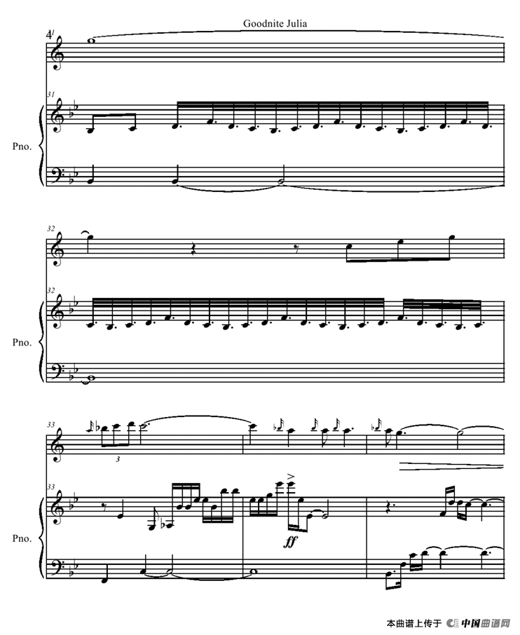 Goodnight Julia（小提琴+钢琴伴奏）