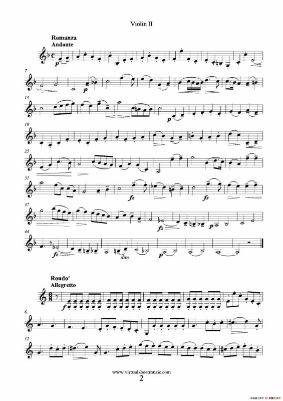 6 Small Duets（六部小合唱）Op.38 Violin II（第二小提琴分谱）