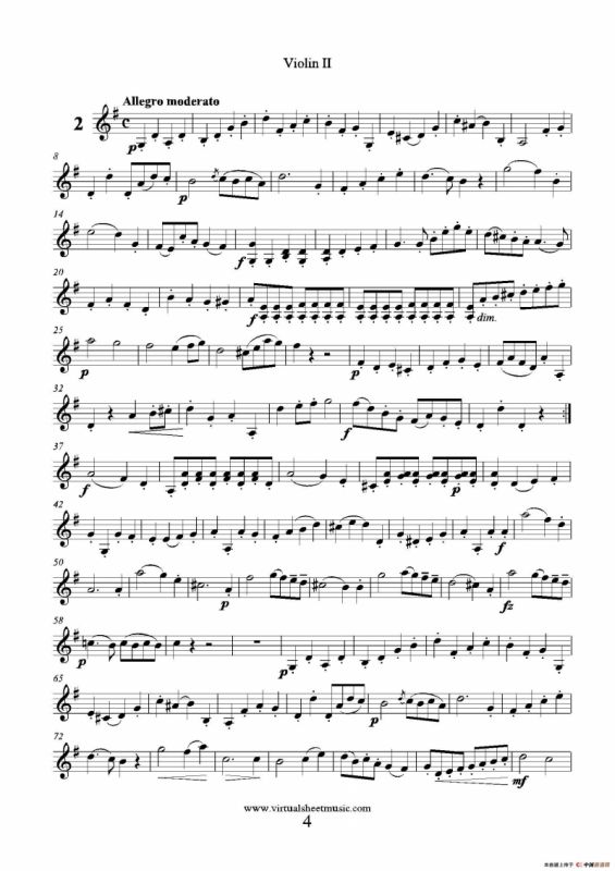 6 Small Duets（六部小合唱）Op.38 Violin II（第二小提琴分谱）