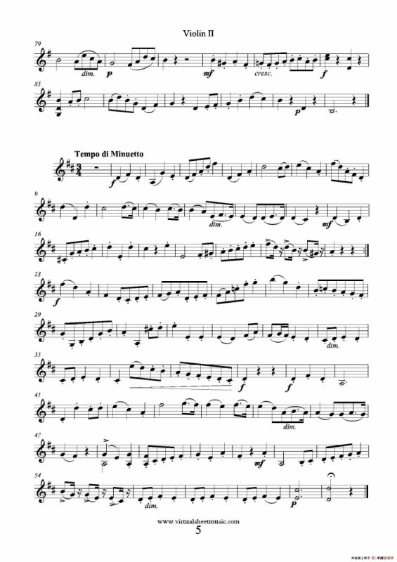 6 Small Duets（六部小合唱）Op.38 Violin II（第二小提琴分谱）