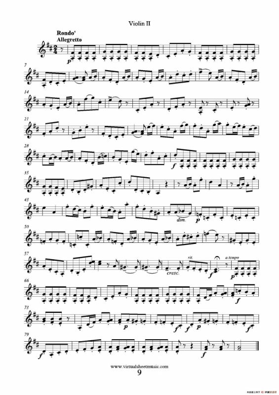 6 Small Duets（六部小合唱）Op.38 Violin II（第二小提琴分谱）