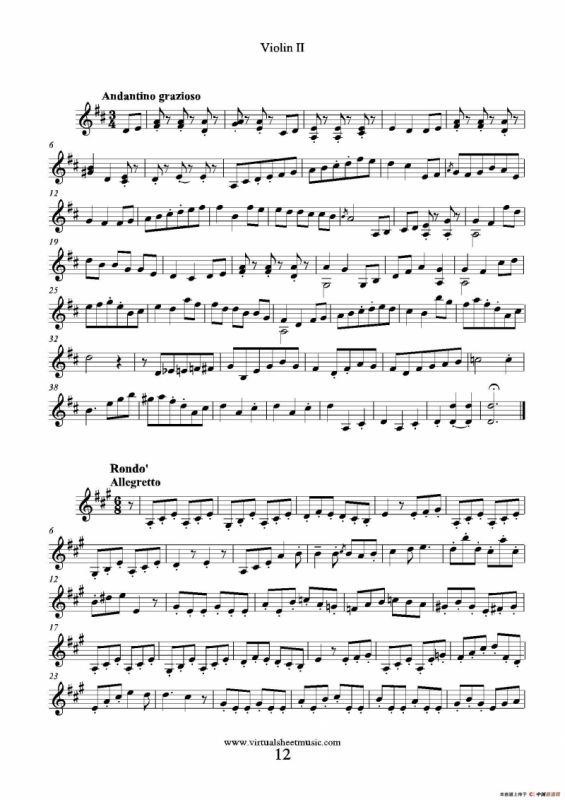 6 Small Duets（六部小合唱）Op.38 Violin II（第二小提琴分谱）