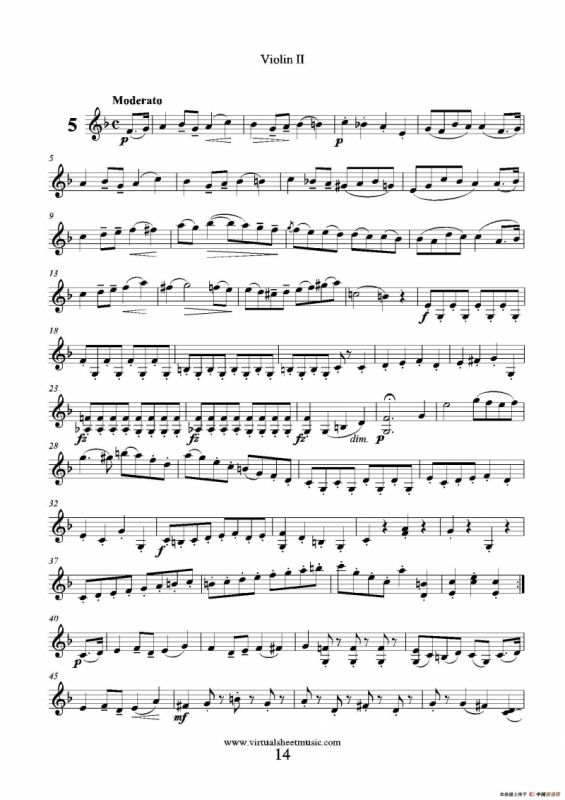 6 Small Duets（六部小合唱）Op.38 Violin II（第二小提琴分谱）