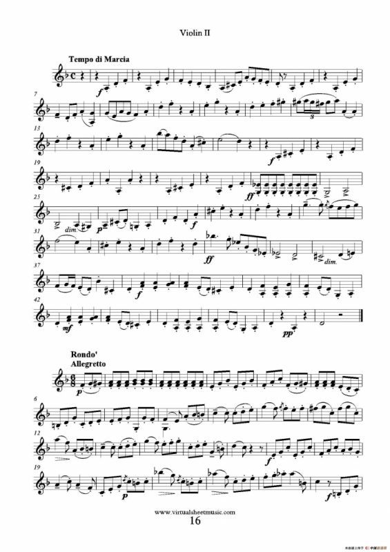 6 Small Duets（六部小合唱）Op.38 Violin II（第二小提琴分谱）