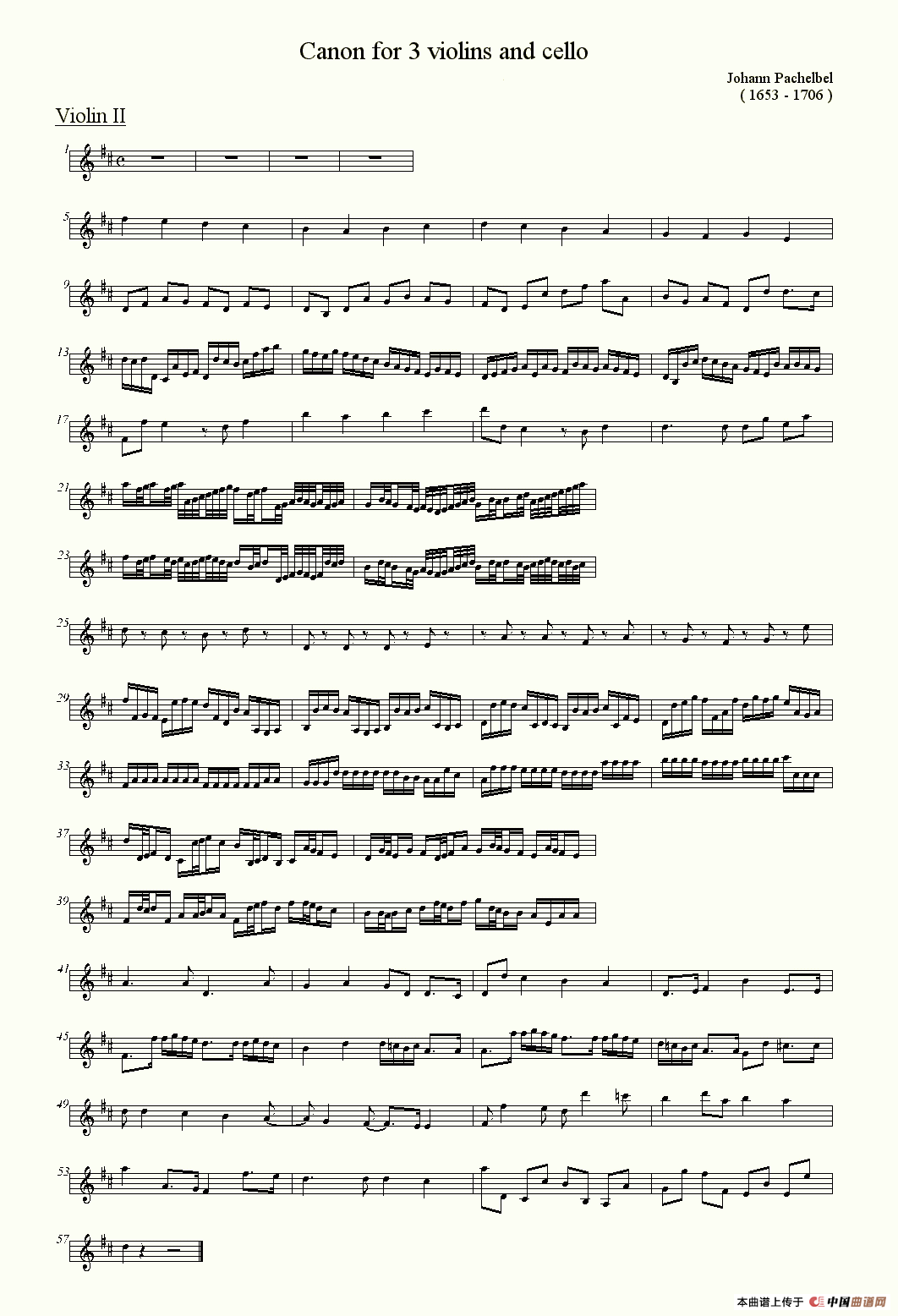 canon for 3 violins and cello（卡农小提琴和大提琴三重奏）