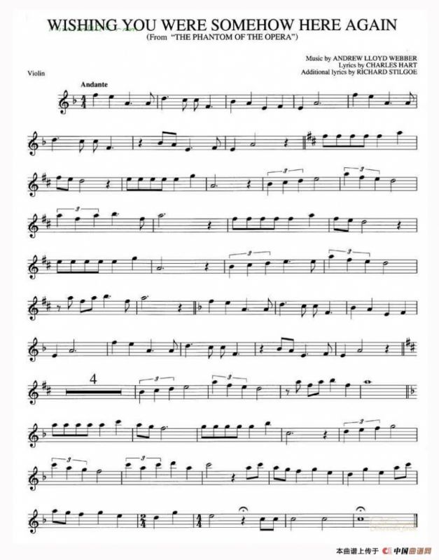 WISHING YOU WEREOMEHOW HERE AGAIN（音乐剧“魅影”《希望你突然出现在这里》）