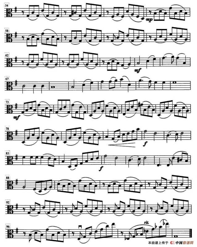 同一首歌（弦乐四重奏中提琴分谱）