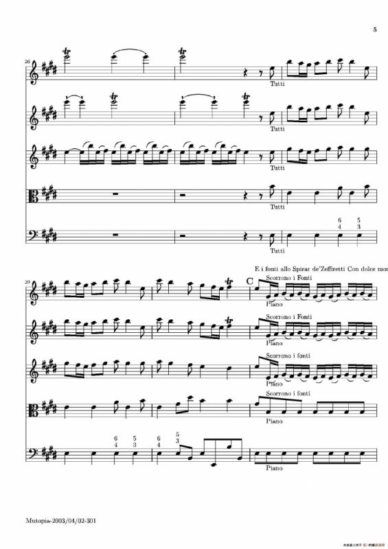 La Primavera·Spring（四季·春）（弦乐协奏曲总谱）