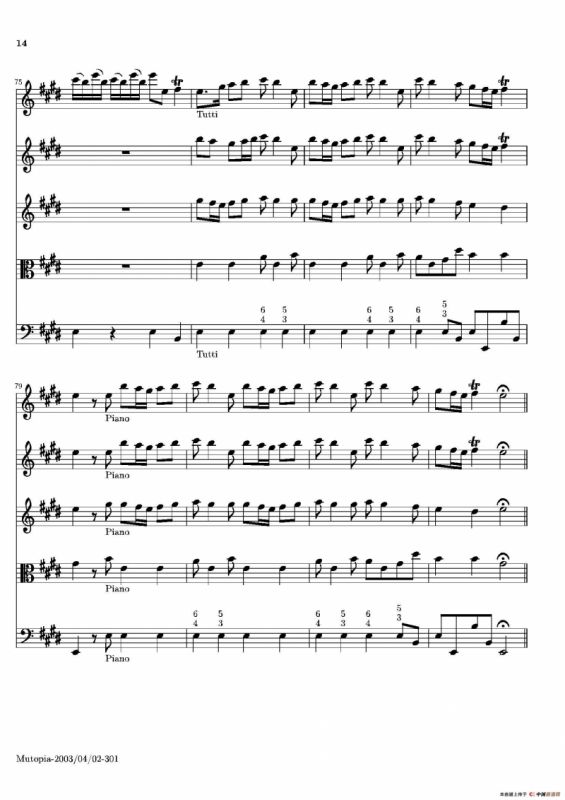 La Primavera·Spring（四季·春）（弦乐协奏曲总谱）