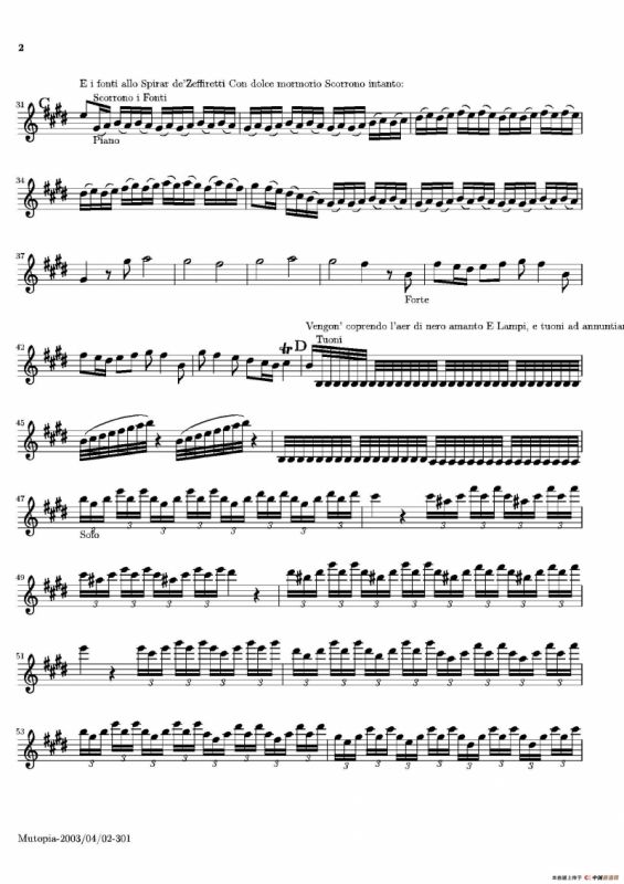 La Primavera·Spring（四季·春）（小提琴分谱）