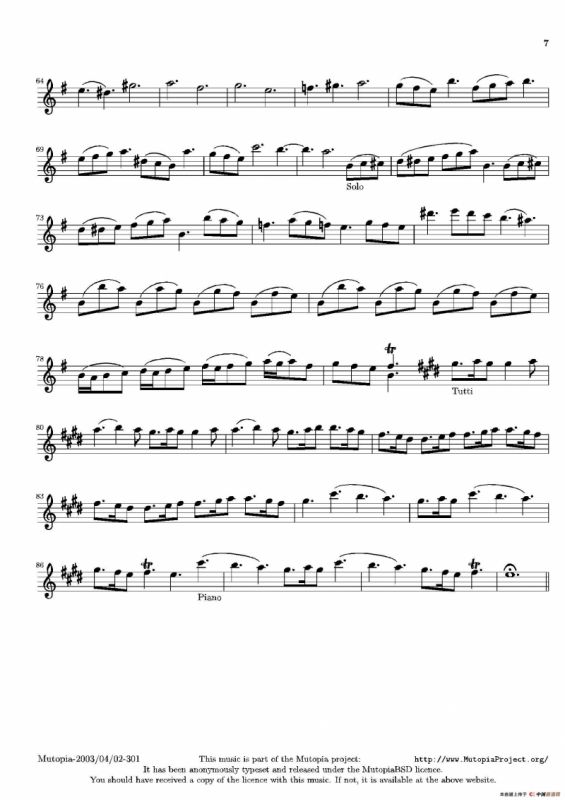 La Primavera·Spring（四季·春）（小提琴分谱）