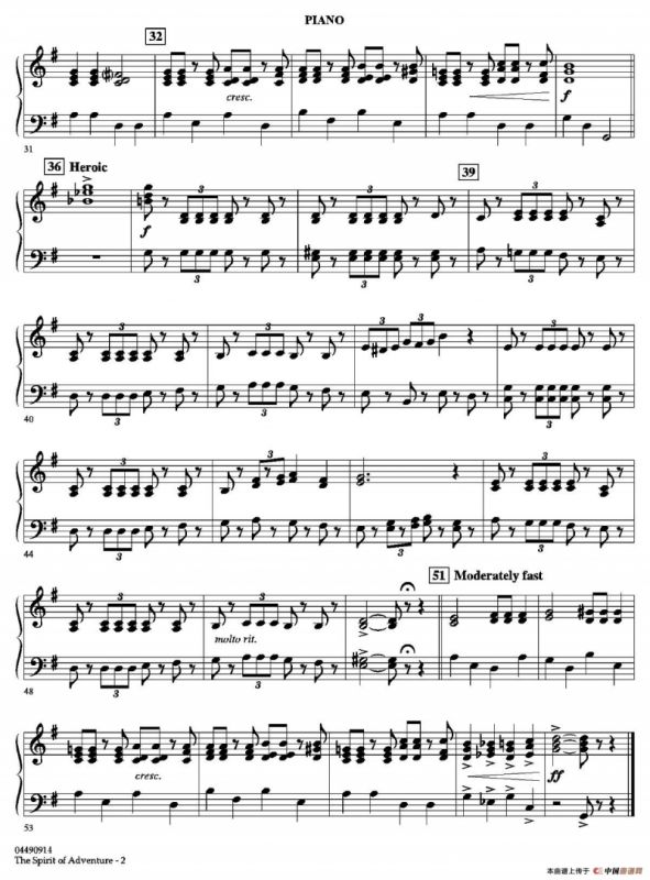 The Spirit of Adventure（交响弦乐团分谱）