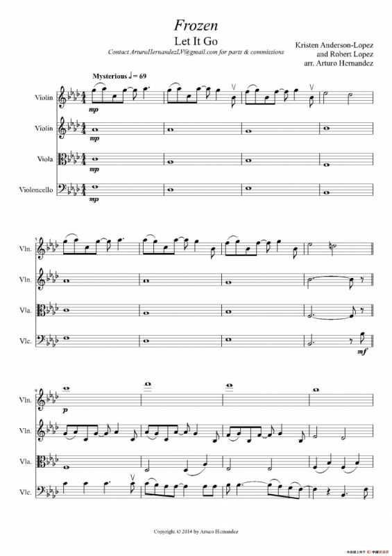 Frozen Let It Go（弦乐四重奏）