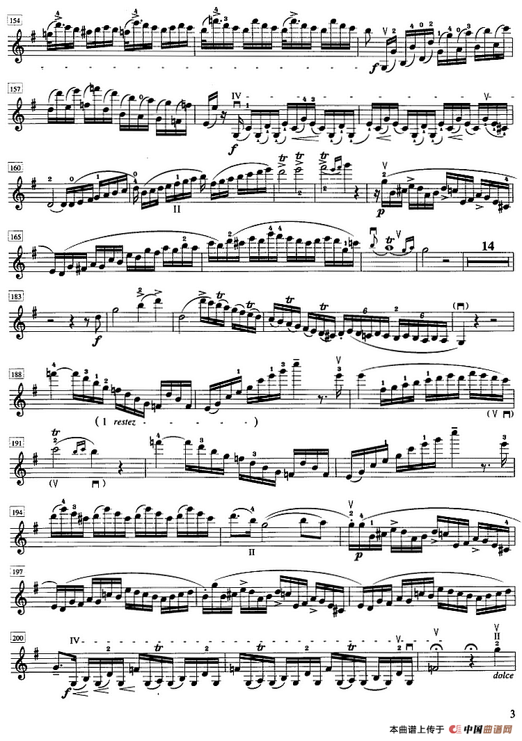 罗德第八协奏曲 E小调（Op.13，No.8） （小提琴分谱）