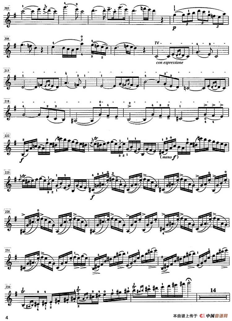 罗德第八协奏曲 E小调（Op.13，No.8） （小提琴分谱）