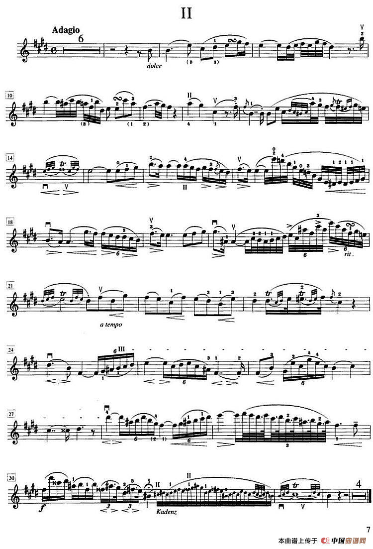 罗德第八协奏曲 E小调（Op.13，No.8） （小提琴分谱）