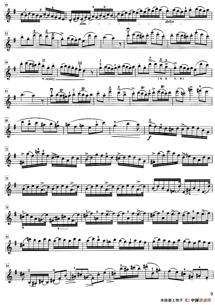 罗德第八协奏曲 E小调（Op.13，No.8） （小提琴分谱）