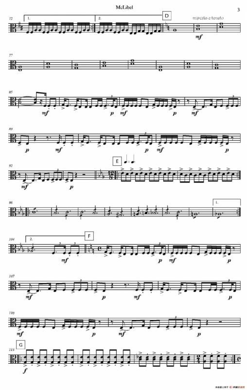 Mclibel（五重奏中提琴分谱）