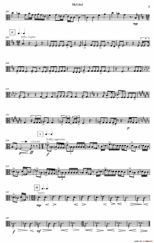 Mclibel（五重奏中提琴分谱）