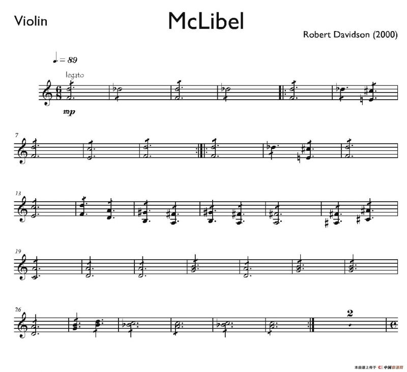 Mclibel（五重奏小提琴分谱）
